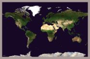 Medium Satellite Map of the World (Pinboard & framed - Silver)