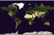 Large Satellite Map of the World (Rolled Canvas with Hanging Bars)