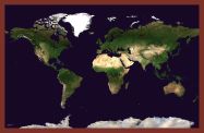 Medium Satellite Map of the World (Pinboard & framed - Dark Oak)
