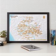 Scratch Off Wainwright Hill-bagging Print (Pinboard & wood frame - Black)