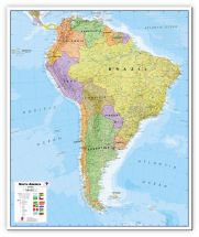 Large South America Wall Map Political (Canvas)