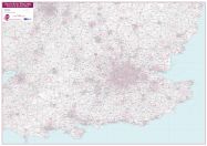 South East England Postcode District Map (Magnetic board and frame)