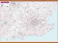 South East England Postcode District Map (Wooden hanging bars)