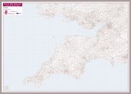 South West England Postcode District Map (Pinboard & framed - Silver)