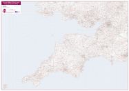 South West England Postcode District Map (Laminated)