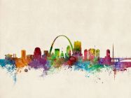 St Louis Missouri Watercolour Skyline