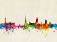 Stockholm Sweden Watercolour Skyline