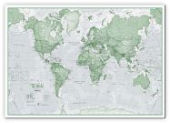 Medium The World Is Art - Wall Map Green (Canvas)