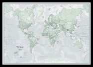 Medium The World Is Art - Wall Map Rustic (Pinboard & framed - Black)
