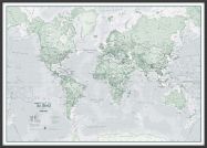 Large The World Is Art - Wall Map Rustic (Wood Frame - Black)