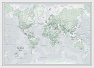 Medium The World Is Art - Wall Map Rustic (Wood Frame - White)