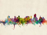 Tulsa Oklahoma Watercolour Skyline