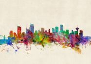 Vancouver Canada Watercolour Skyline