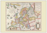 Large Vintage Gerard Mercator Europe Map 1606 (Wood Frame - White)