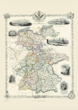 Vintage John Tallis Map of Germany 1851