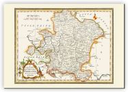 Large Vintage Map of Franconia (Canvas)