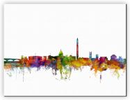 Large Washington DC Watercolour Skyline (Canvas)