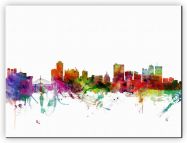 Small Winnipeg Canada Watercolour Skyline (Canvas)