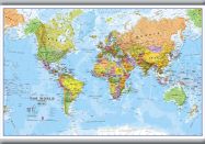 Small World Wall Map Political (Hanging bars)