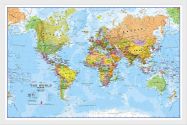Small World Wall Map Political (Pinboard & wood frame - White)