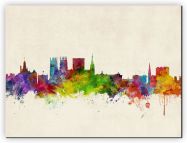 Medium York England Watercolour Skyline (Canvas)