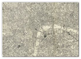 Small A-Z Historical Canvas Map Central London (Canvas)