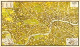 A-Z Pictorial Canvas Map Central London 1938