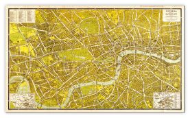 Huge A-Z Pictorial Canvas Map Central London 1938 (Canvas)