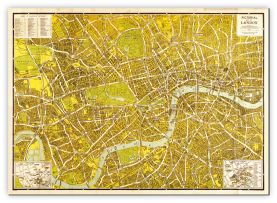 Small A-Z Pictorial Canvas Map Central London 1938 (Canvas)