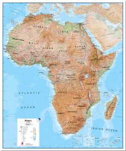 Large Africa Wall Map Physical (Pinboard)