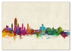 Extra Small Albany New York Watercolour Skyline (Canvas)