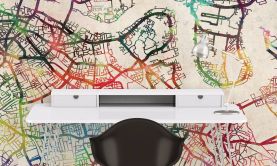 Wallpaper Watercolour Map of London