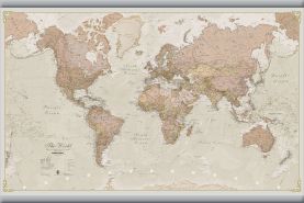 Small Antique World Map (Hanging bars)