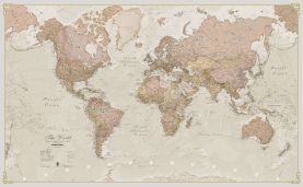 Small Antique World Map (Magnetic board and frame)
