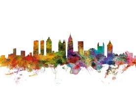 Atlanta Georgia Watercolour Skyline