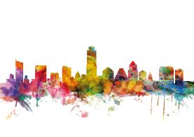 Austin Texas Watercolour Skyline