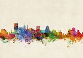 Baltimore Maryland Watercolour Skyline