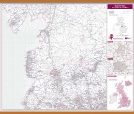 Blackpool Postcode Sector Map (Wooden hanging bars)