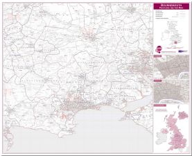 Bournemouth Postcode Sector Map (Pinboard)