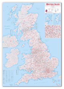 Large British Isles Postcode Map (Canvas)