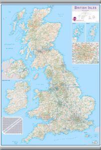 Medium British Isles Routeplanning Map (Hanging bars)