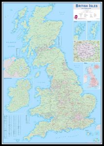 Large British Isles Sales and Marketing Map (Pinboard & framed - Black)