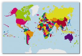 Huge Building Blocks Map of the World (Canvas)