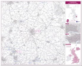 Cambridge Postcode Sector Map (Pinboard)
