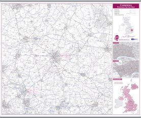 Cambridge Postcode Sector Map (Hanging bars)