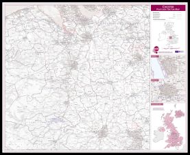 Chester Postcode Sector Map (Pinboard & framed - Black)