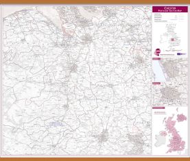 Chester Postcode Sector Map (Wooden hanging bars)