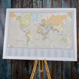 Classic World Map Wedding Table Plan