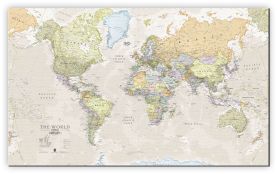 Small Classic World Map (Canvas)