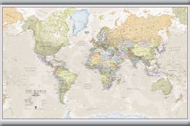 Small Classic World Map (Hanging bars)